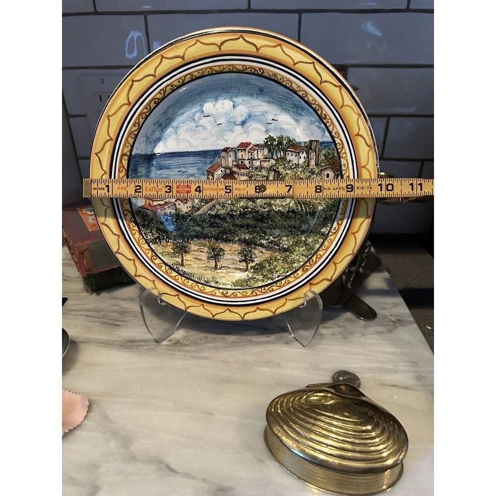 Vietri Pottery 10” Wall Plate Sorrento Scenery Landscape Hand painted Italy